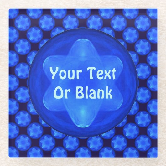 Bluestar Fractal Glazen Onderzetter (Voorkant)