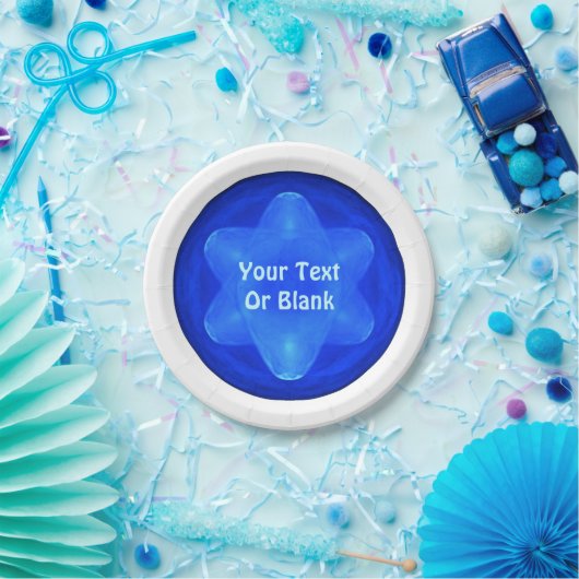 Bluestar Fractal Papieren Bordje (Feest)