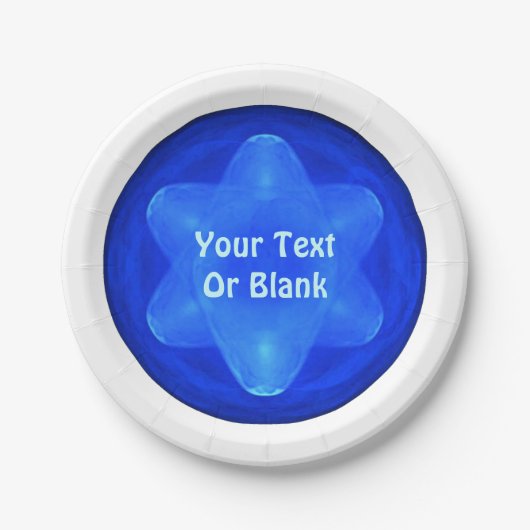 Bluestar Fractal Papieren Bordje (Voorkant)