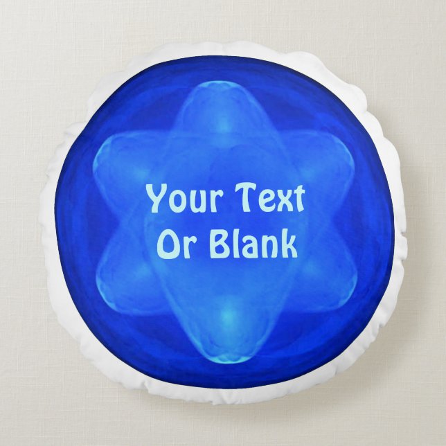 Bluestar Fractal Rond Kussen (Voorkant)