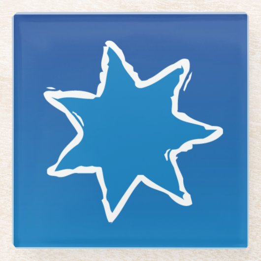 Bluestar-Onderzetter Glazen Onderzetter (Voorkant)