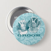 Bluestone Blauwgroen Western paard Ranch Boerderij Ronde Button 7,6 Cm (Voorkant /achterkant)