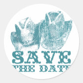 Bluestone Blauwgroen Western paard Ranch Boerderij Ronde Sticker (Voorkant)