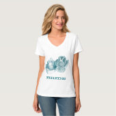 Bluestone Blauwgroen Western paard Ranch Boerderij T-shirt (Voorkant volledig)