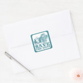 Bluestone Blauwgroen Western paard Ranch Boerderij Vierkante Sticker (Envelop)