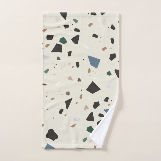 Bluestone Eden Green Black Terrazzo #1 Bad Handdoek (Handdoek)