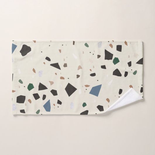 Bluestone Eden Green Black Terrazzo #1 Bad Handdoek (Handdoek)