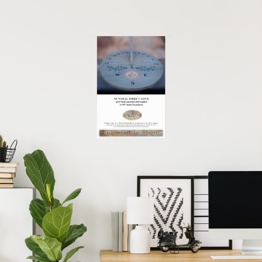 Bluestone Sundial Poster (Thuiskantoor)