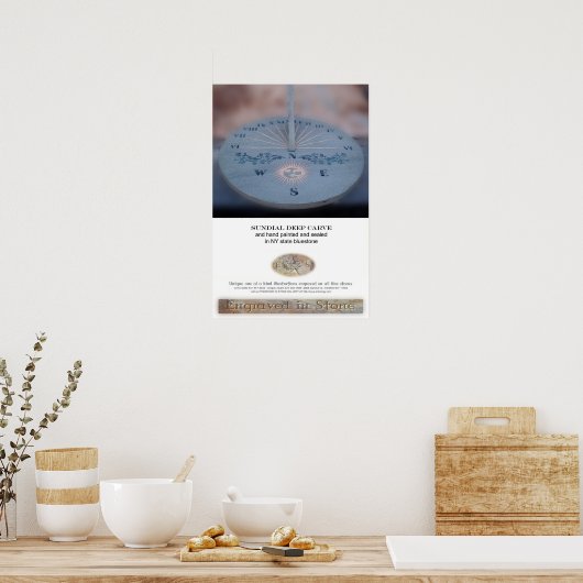 Bluestone Sundial Poster (Keuken)