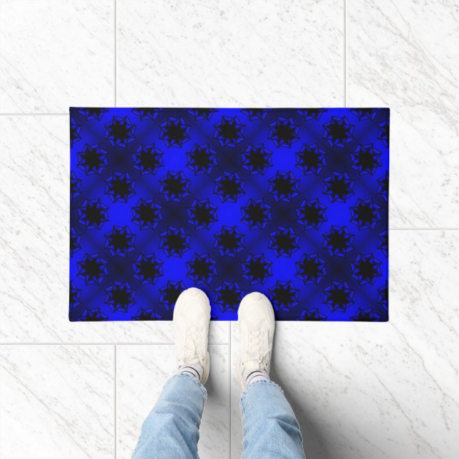 Bluesy Blue Gradient Star Bow Deurmat (Binnen)
