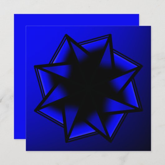 Bluesy Blue Gradient Star Bow Kaart (Voorkant / Achterkant)