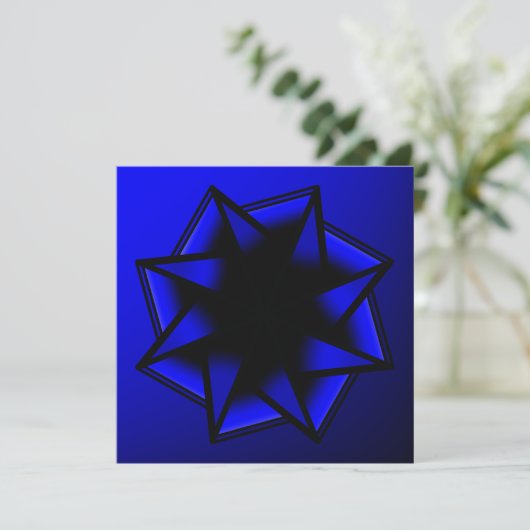 Bluesy Blue Gradient Star Bow Kaart (Staand voorkant)