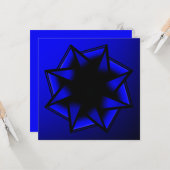 Bluesy Blue Gradient Star Bow Kaart (Voorkant / Achterkant in situ)