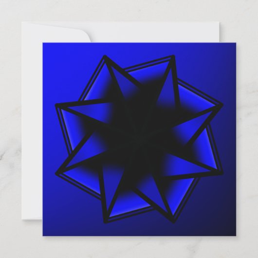 Bluesy Blue Gradient Star Bow Kaart (Voorkant)