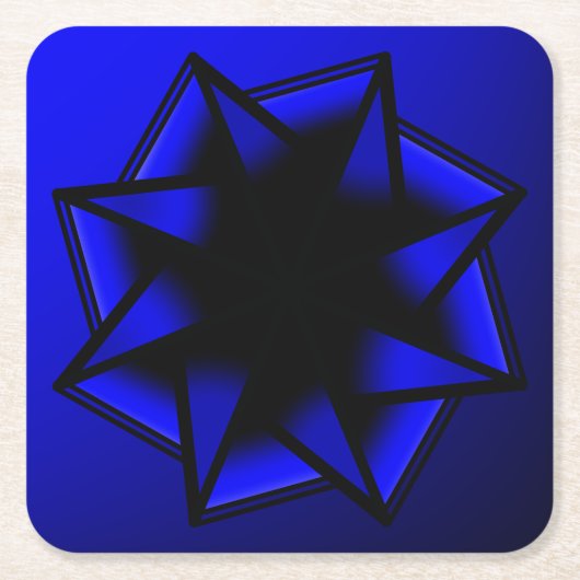 Bluesy Blue Gradient Star Bow Kartonnen Onderzetters (Voorkant)