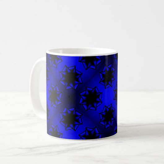 Bluesy Blue Gradient Star Bow Koffiemok (Voorkant links)