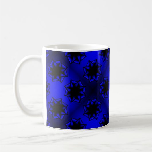 Bluesy Blue Gradient Star Bow Koffiemok (Links)