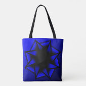 Bluesy Blue Gradient Star Bow Tote Bag (Achterkant)