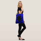 Bluesy Blue Gradient Star Bow Tote Bag (Op model)