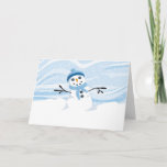 Bluesy Snowman Card Feestdagen Kaart<br><div class="desc">Ik wens iedereen die je kent een prettige feestdagen en heel vrolijk kerstfeest met deze schattige wintergeïnspireerde sneeuwkaart.</div>