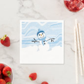Bluesy Snowman Napkins Servetten (Insitu)