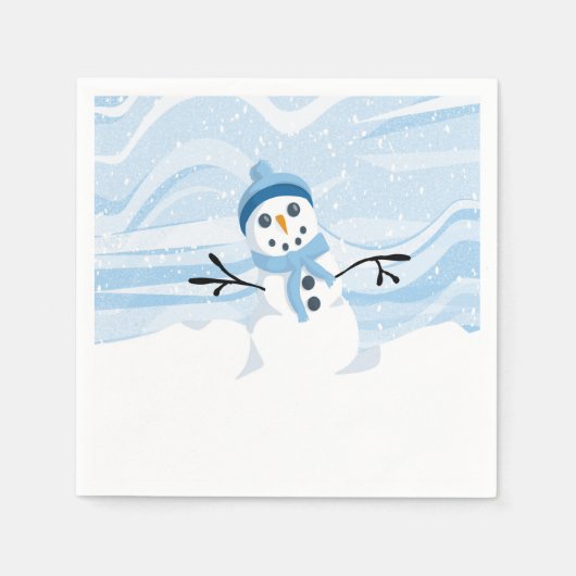 Bluesy Snowman Napkins Servetten (Voorkant)
