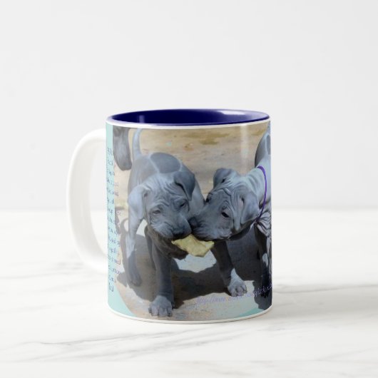 "BlueThai Ridgeback-Phu Quoc dog" Tweekleurige Koffiemok (Voorkant links)