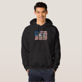 Bluetick Coonhound 4 juli Amerikaanse vlag Hoodie (Voorkant volledig)