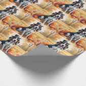 Bluetick Coonhound Autumn verlaat Thanksgiving kun Cadeaupapier (Hoek)