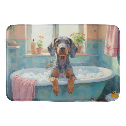 Bluetick Coonhound Badkamer Decoratie Tijdens het  Badmat (Voorkant)