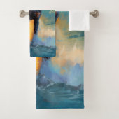 Bluetick Coonhound Beach Surfen schilderij Bad Handdoek (Insitu)