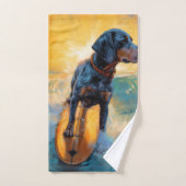 Bluetick Coonhound Beach Surfen schilderij Bad Handdoek (Handdoek)