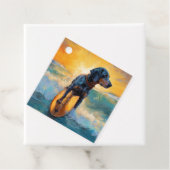 Bluetick Coonhound Beach Surfen schilderij Bedankjes Labels (In situ)