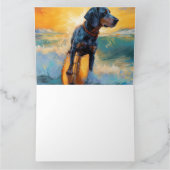 Bluetick Coonhound Beach Surfen schilderij Kaart (Binnen)