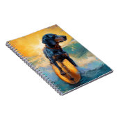 Bluetick Coonhound Beach Surfen schilderij Notitieboek (Rechterzijde)