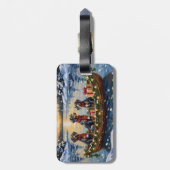 Bluetick Coonhound Christmas Boat Holiday Bagagelabel (Achterkant verticaal)