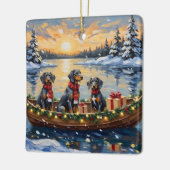 Bluetick Coonhound Christmas Boat Holiday Keramisch Ornament (Links)