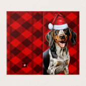 Bluetick Coonhound Christmas Dog Red Buffalo Plaid Kaart (Buitenkant ongevouwen)