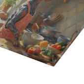 Bluetick Coonhound Cooking in Kitchen Snijplank (Hoek)