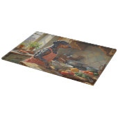 Bluetick Coonhound Cooking in Kitchen Snijplank (Hoek)