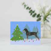 Bluetick Coonhound Decorating Kerstboom Feestdagenkaart (Staand voorkant)