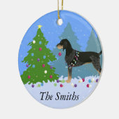 Bluetick Coonhound Decorating Kerstboom Keramisch Ornament (Links)