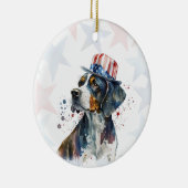 Bluetick coonhound Dog, 4th of july Personalized Keramisch Ornament (Rechts)