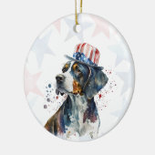 Bluetick coonhound Dog, 4th of july Personalized Keramisch Ornament (Links)