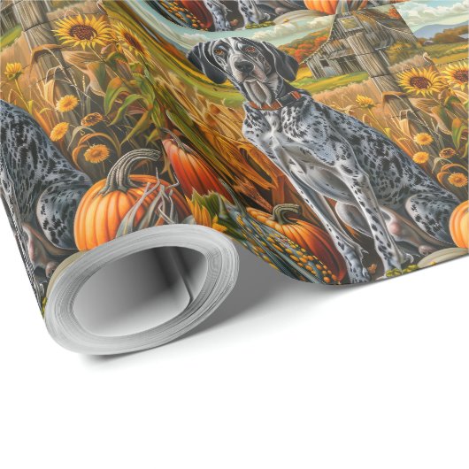 Bluetick Coonhound Dog Autumn Harvest Thanksgiving Cadeaupapier (Rol Hoek)