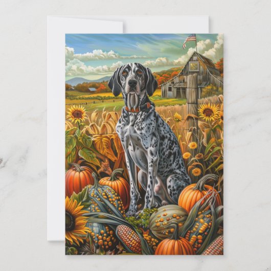 Bluetick Coonhound Dog Autumn Harvest Thanksgiving Feestdagenkaart (Voorkant)