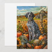 Bluetick Coonhound Dog Autumn Harvest Thanksgiving Feestdagenkaart (Voorkant / Achterkant)