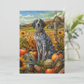 Bluetick Coonhound Dog Autumn Harvest Thanksgiving Feestdagenkaart (Staand voorkant)