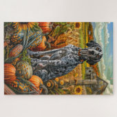 Bluetick Coonhound Dog Autumn Harvest Thanksgiving Legpuzzel (Horizontaal)