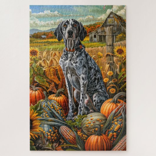 Bluetick Coonhound Dog Autumn Harvest Thanksgiving Legpuzzel (Verticaal)